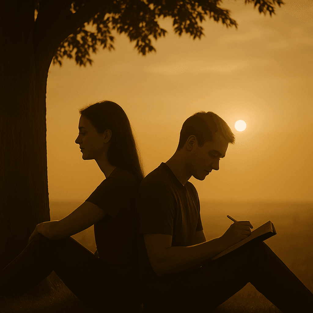 A peaceful moment symbolizing healing relationships and emotional connection