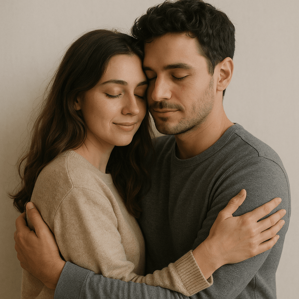What is real love – couple hug symbolizing emotional safety